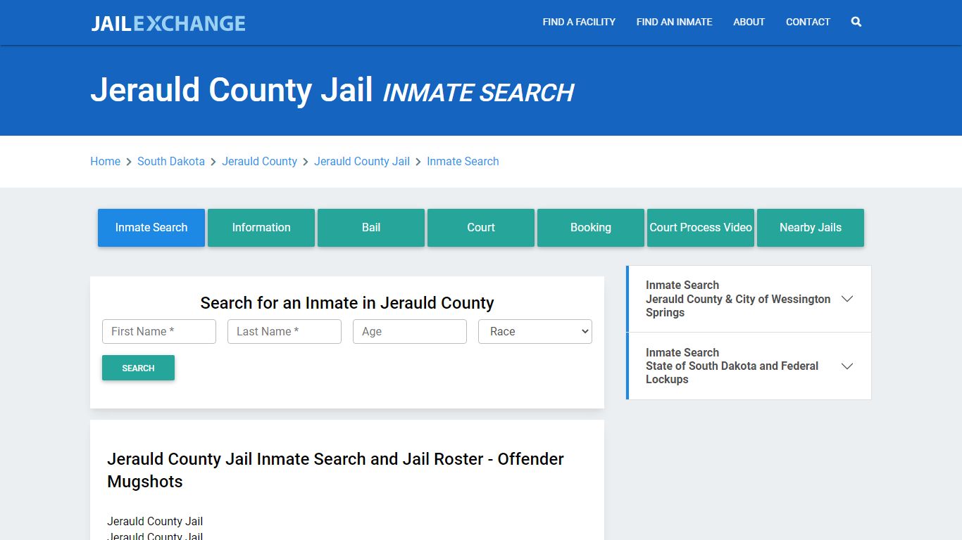 Jerauld County Jail, SD Inmate Search: Roster & Mugshots