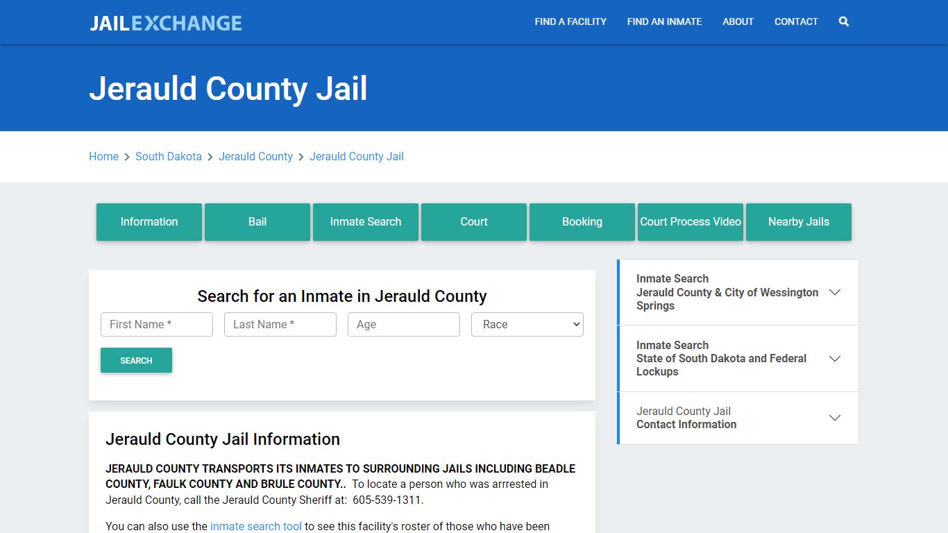 Jerauld County Jail Roster Lookup, SD, Inmate Search