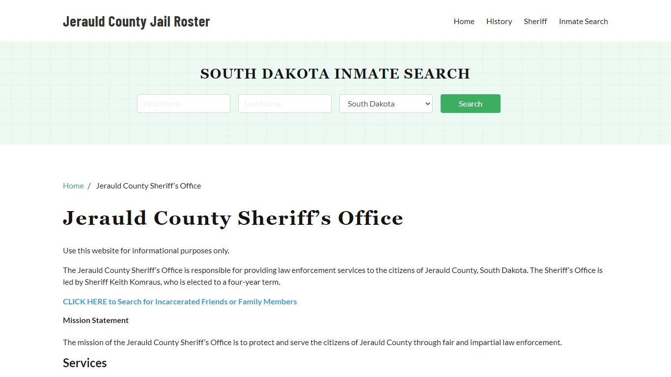 Jerauld County Sheriff Office, SD, Arrest Warrants Search